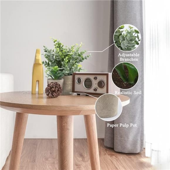 Small Fake Plants Set of 4 - Eucalyptus Rosemary Succulents Plants Artificial - Picture 4 of 6